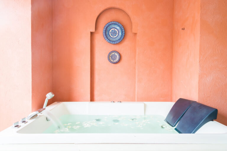 a jacuzzi in a bathroom