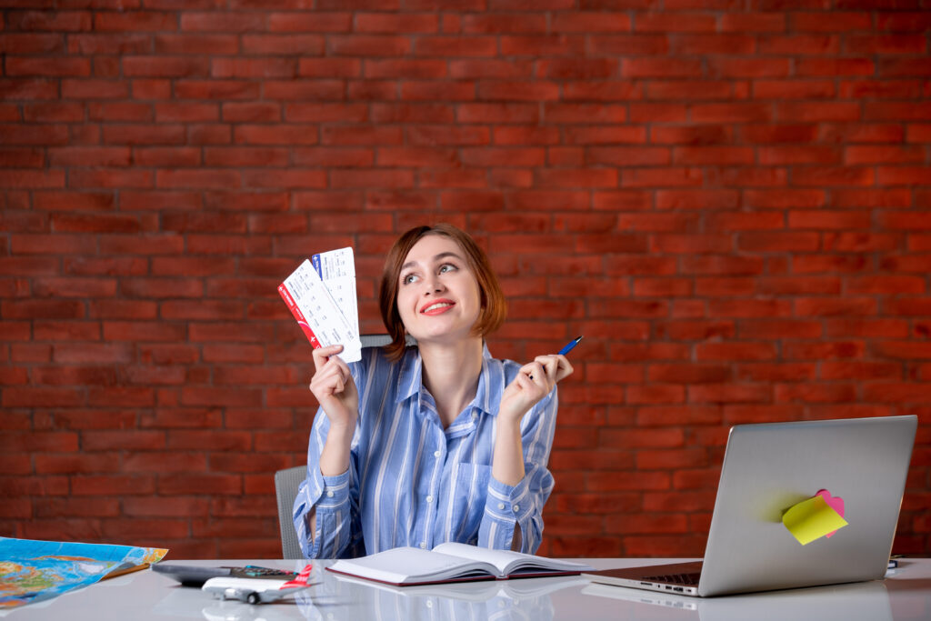  a lady is being happy after getting visa