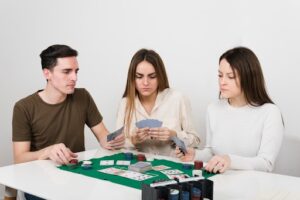 Players Strategically Playing a Game of Cards